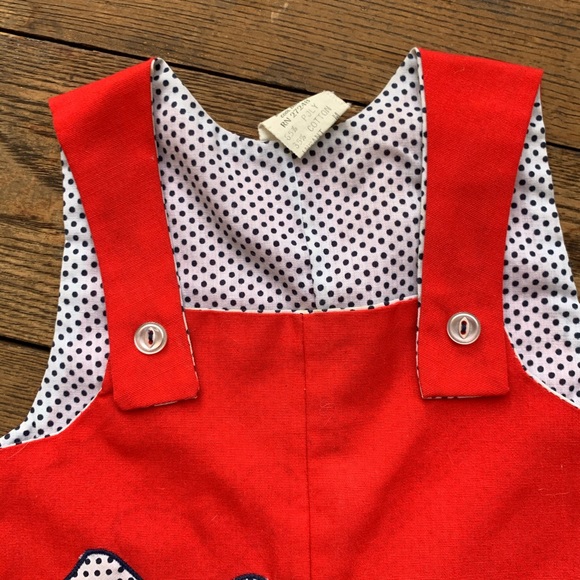 Vintage Baby Cowboy Hat Polka Dot One Piece - Picture 3 of 5